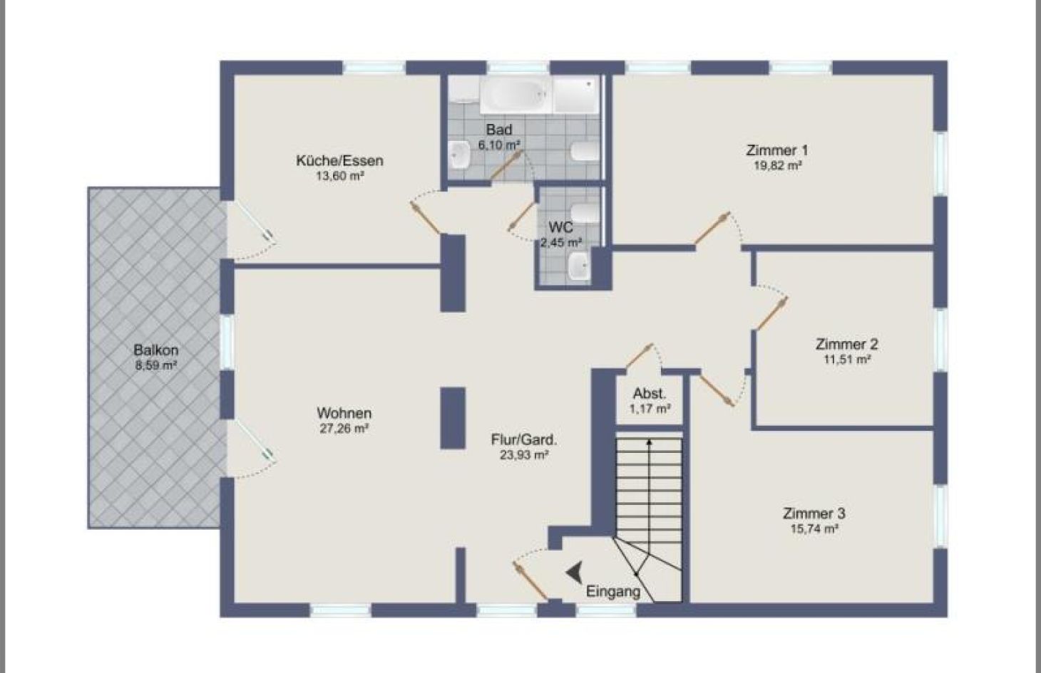 Grundriss 2. OG von Altbauflair und Lebensqualität! Schicke 4-Zimmer-ETW mit Balkon, Garage und Stellplatz in Achern bei Dhonau Immobilien-Makler Ortenau