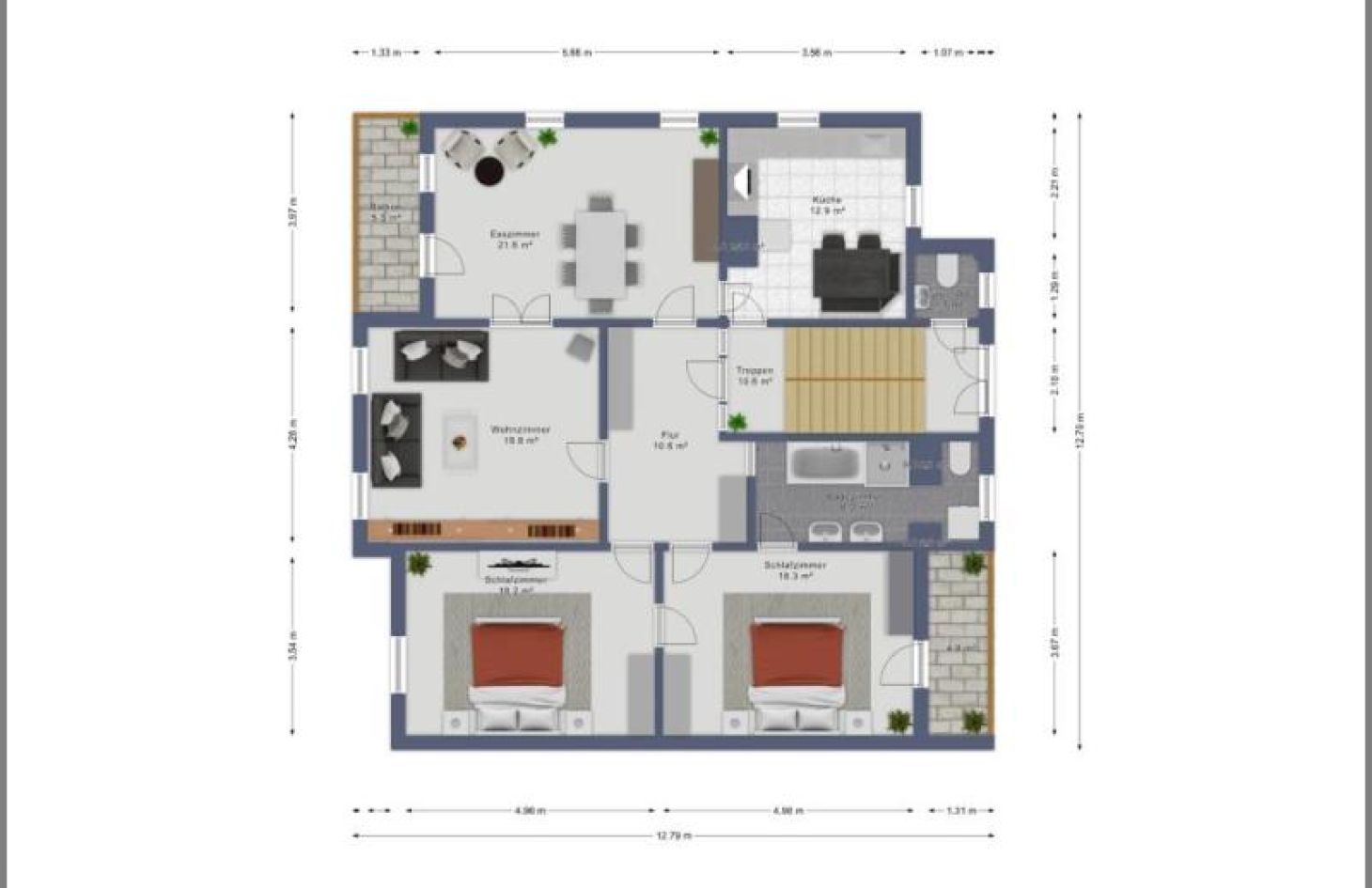 Obergeschoss (ca. Maße) von Elegante Altbau-Stadtvilla mit 3 Wohnungen / Praxis. 125 Jahre erstklassig! in Achern / Stadt bei Dhonau Immobilien-Makler Ortenau