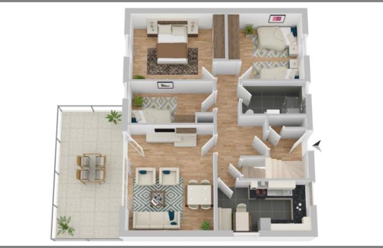 3D Wohnbeispiel EG von Einziehen oder Ausbauen?! Ein Familienhaus mit Platz und ELW in Neuweier! in Baden-Baden bei Dhonau Immobilien-Makler Ortenau