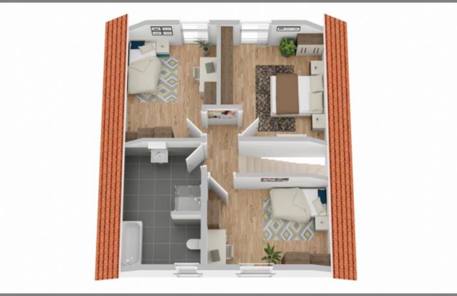 3D Wohnbeispiel DG von Modernes Einfamilienhaus 2016 mit 4 Schlafzimmern und tollem Grundstück in Rheinau-Rheinbischofsheim bei Dhonau Immobilien-Makler Ortenau