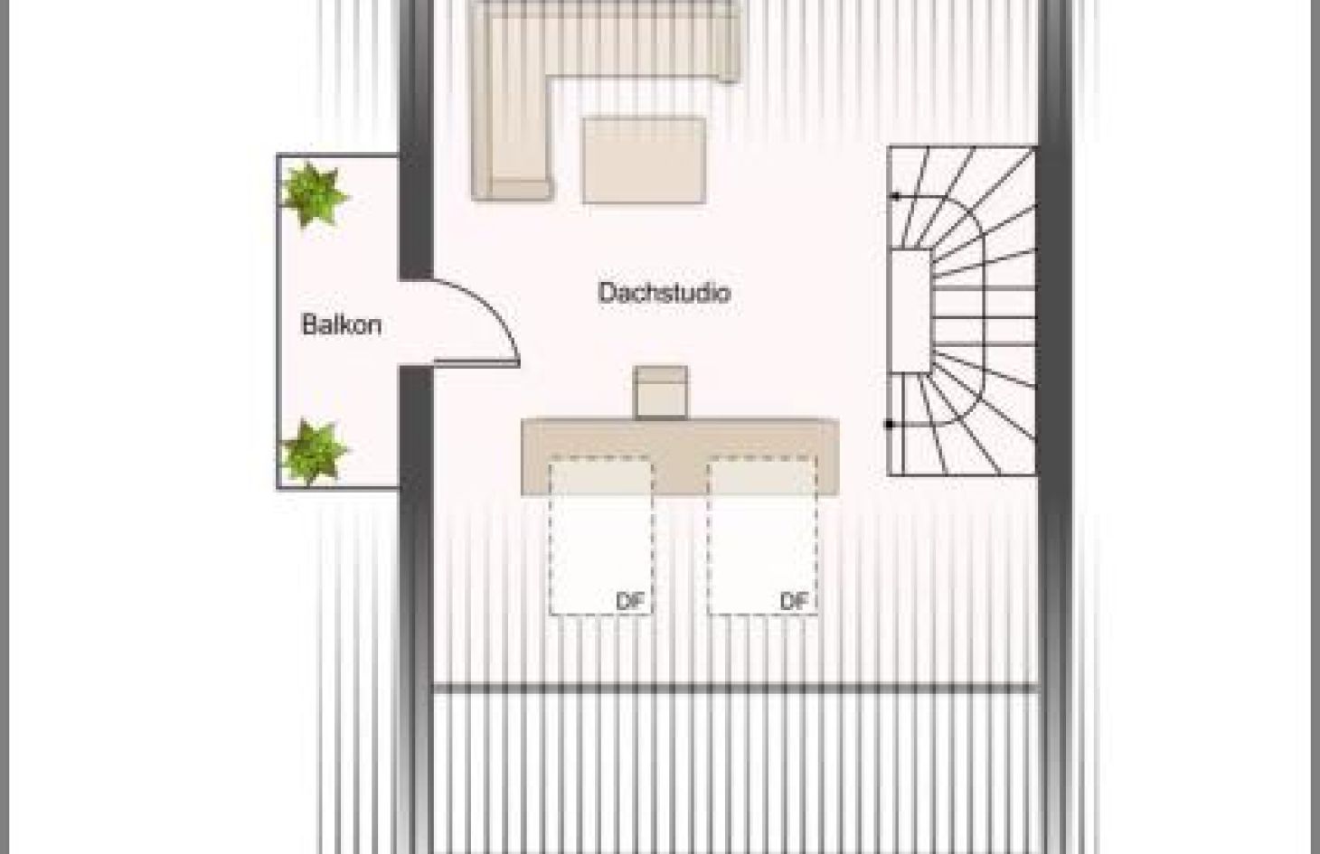 Dachgeschoss von Klasse Familien-Doppelhaushälfte mit Garten & 2 Stellplätzen (1TG)
 in Baden-Baden bei Dhonau Immobilien-Makler Ortenau