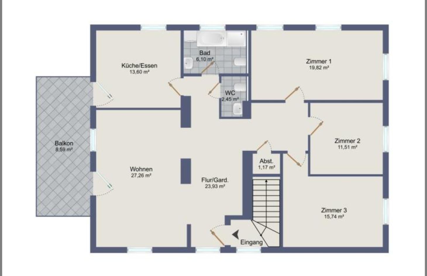 Grundriss 2. OG von Altbauflair und Lebensqualität! Schicke 4-Zimmer-ETW mit Balkon, Garage und Stellplatz in Achern bei Dhonau Immobilien-Makler Ortenau