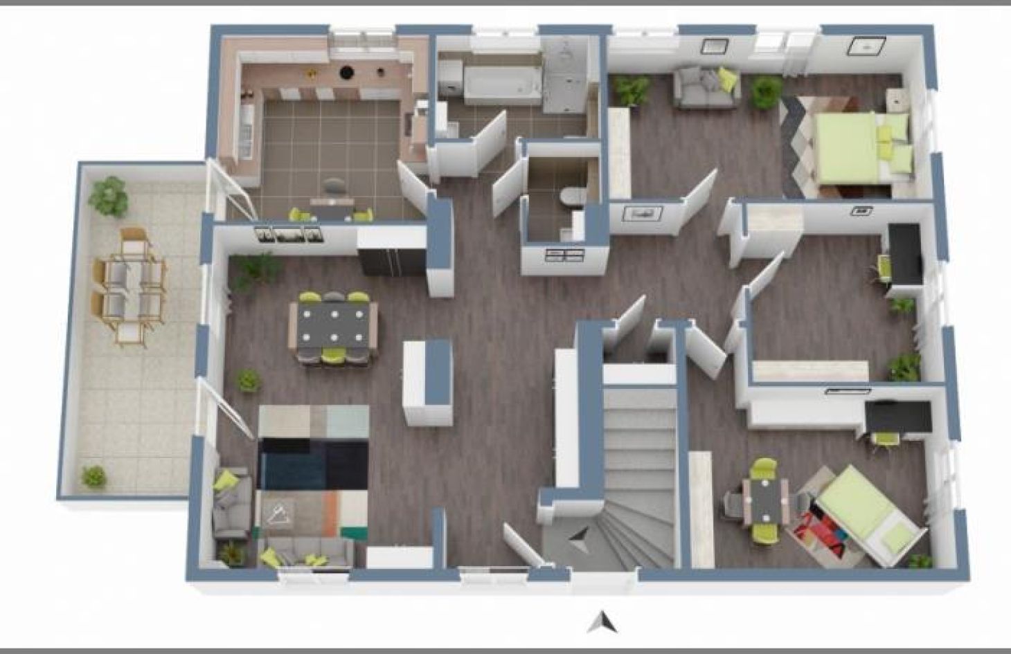 3D-Wohnbeispiel 2. OG von Altbauflair und Lebensqualität! Schicke 4-Zimmer-ETW mit Balkon, Garage und Stellplatz in Achern bei Dhonau Immobilien-Makler Ortenau