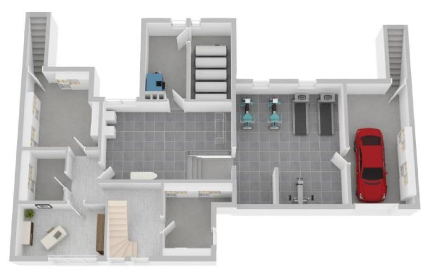 3D Wohnbeispiel KG von Exklusives EFH! Ein Raumwunder als doppelter Bungalow plus TG! in Achern bei Dhonau Immobilien-Makler Ortenau