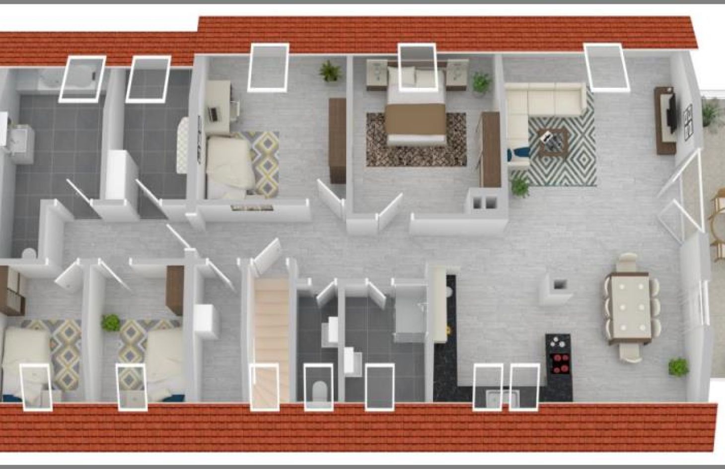 6 x 3D-Grundrisse im Exposé von WOW! Naturnahes MFH-Anwesen: 2 Häuser, 3 WE, ruhige Lage in Lauf bei Dhonau Immobilien-Makler Ortenau