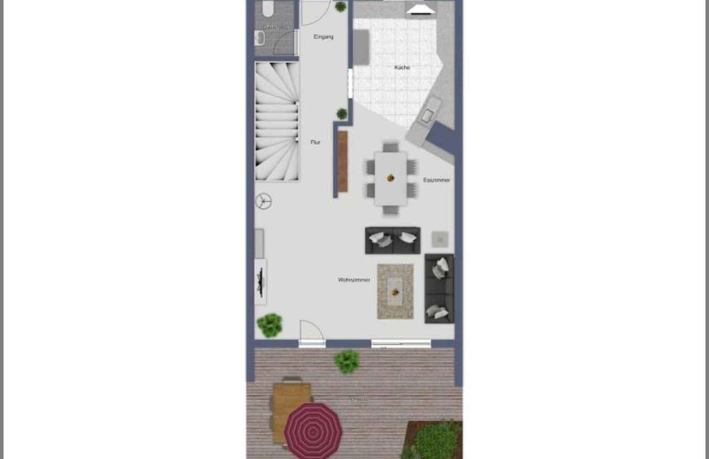Erdgeschoss von Top saniertes Reihenhaus! Lebensqualität zum Mieten im Langenwinkel! in Lahr-Langenwinkel bei Dhonau Immobilien-Makler Ortenau