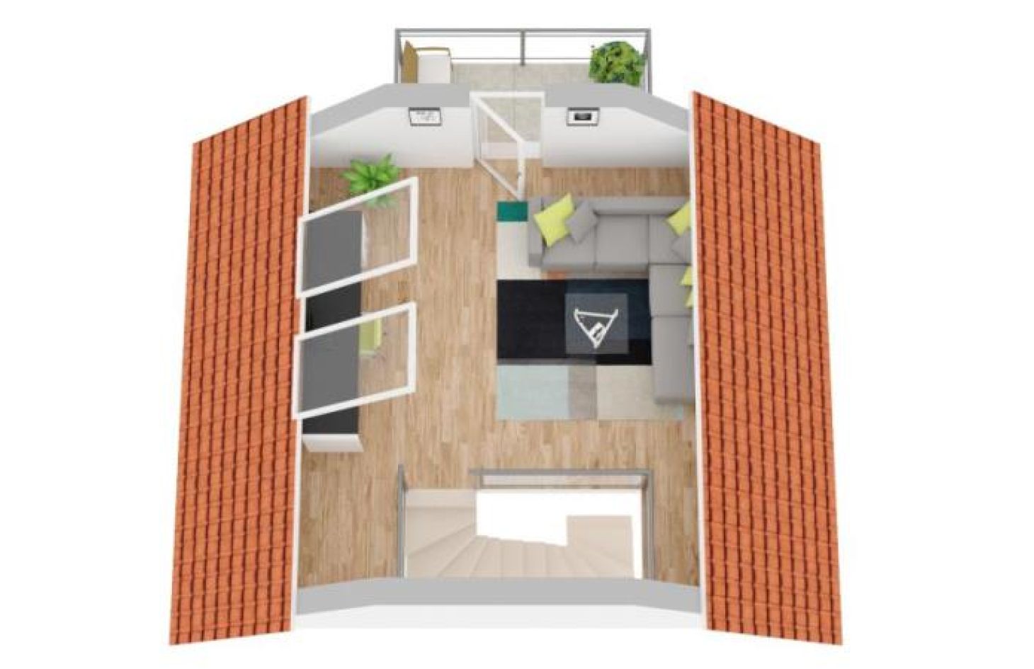 3D Wohnbeispiel DG von Klasse Familien-Doppelhaushälfte mit Garten & 2 Stellplätzen (1TG)
 in Baden-Baden bei Dhonau Immobilien-Makler Ortenau