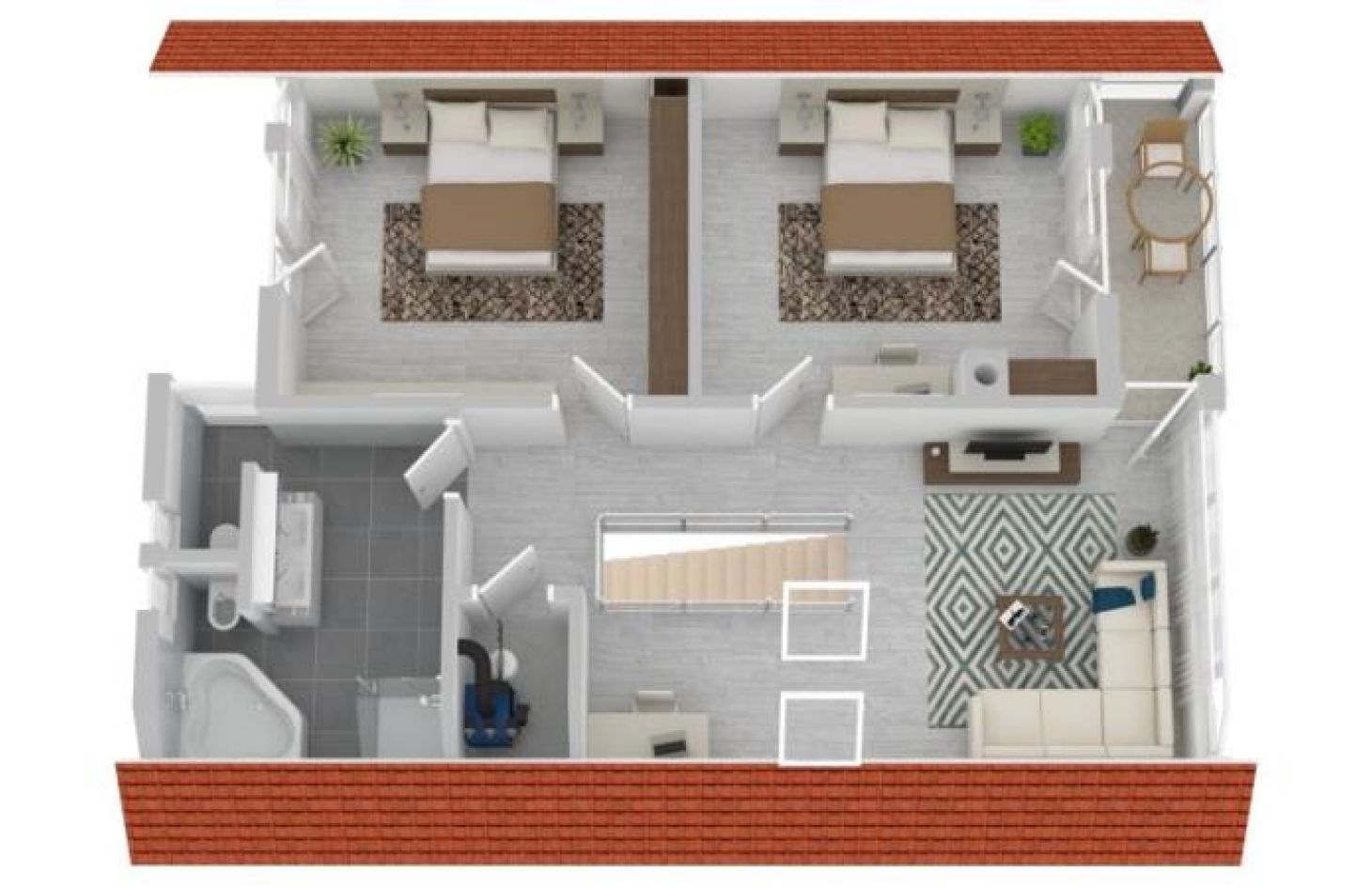 3D-Wohnbeispiel DG von Schicker Wohntraum in Grün! Modernes Einfamilienhaus in ruhiger Lage! in Bühl bei Dhonau Immobilien-Makler Ortenau