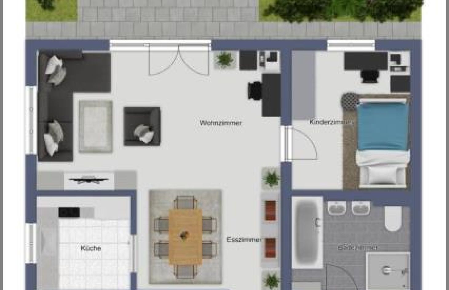 Erdgeschoss von Genial! Schicke 3-Zimmer-Stadtwohnung im EG mit großem Garten, Tiefgarage, Aufzug in Achern Stadt bei Dhonau Immobilien-Makler Ortenau