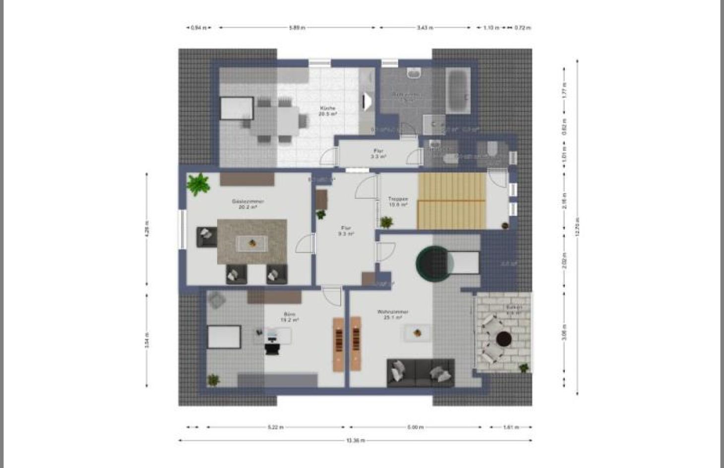 Dachgeschoss (ca. Maße)  von Elegante Altbau-Stadtvilla mit 3 Wohnungen / Praxis. 125 Jahre erstklassig! in Achern / Stadt bei Dhonau Immobilien-Makler Ortenau
