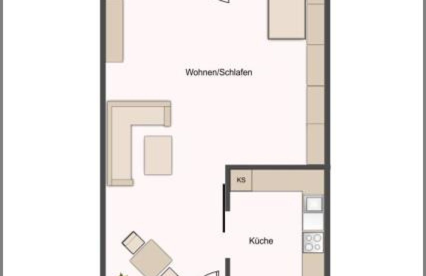 Grundriss  von Gemütliche 1-Zimmer-(Ferien-)-Wohnung mit Balkon in Sasbachwalden bei Dhonau Immobilien-Makler Ortenau